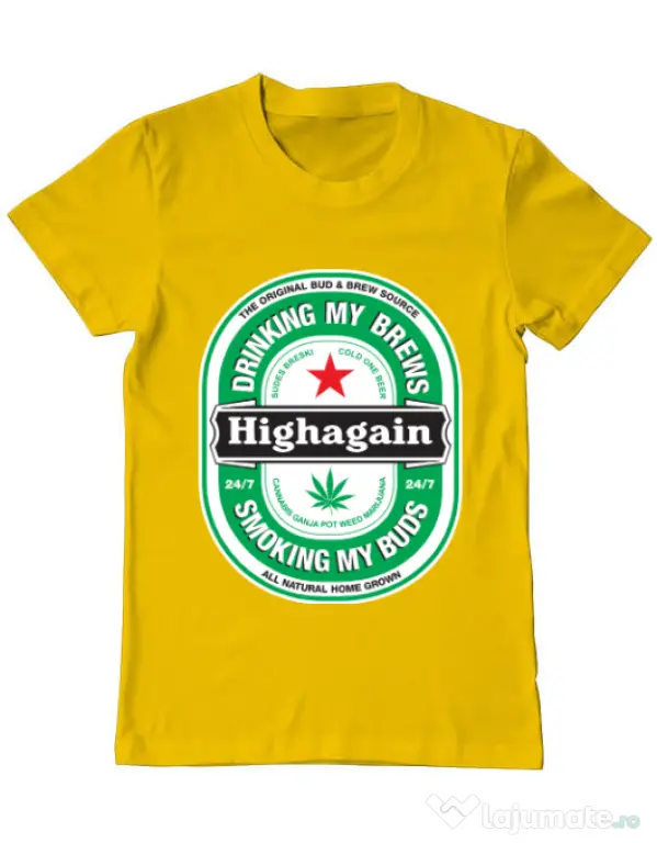 Tricou ADLER barbat Highagain Galben