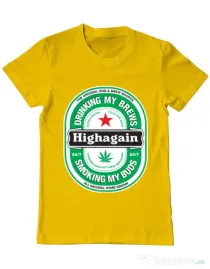 Tricou ADLER barbat Highagain Galben