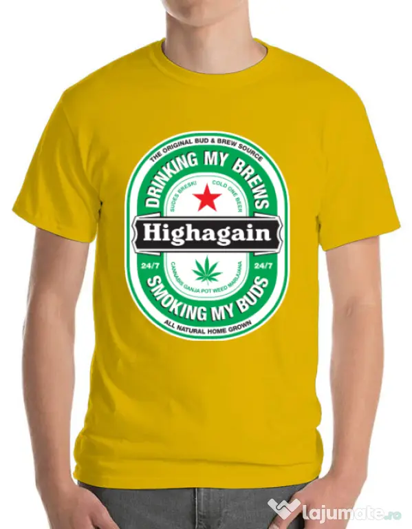 Tricou ADLER barbat Highagain Galben