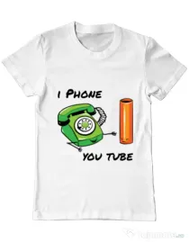 Tricou ADLER barbat Iphone youtube Alb