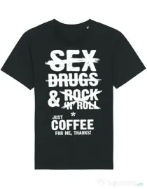 Tricou STANLEY STELLA barbat Just coffee for me Negru