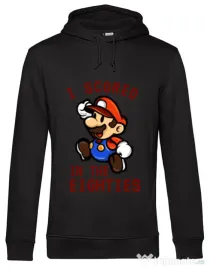 Hoodie barbat cu gluga I scored in the eighties Negru