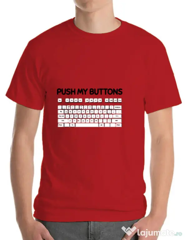 Tricou ADLER barbat Push my buttons Rosu