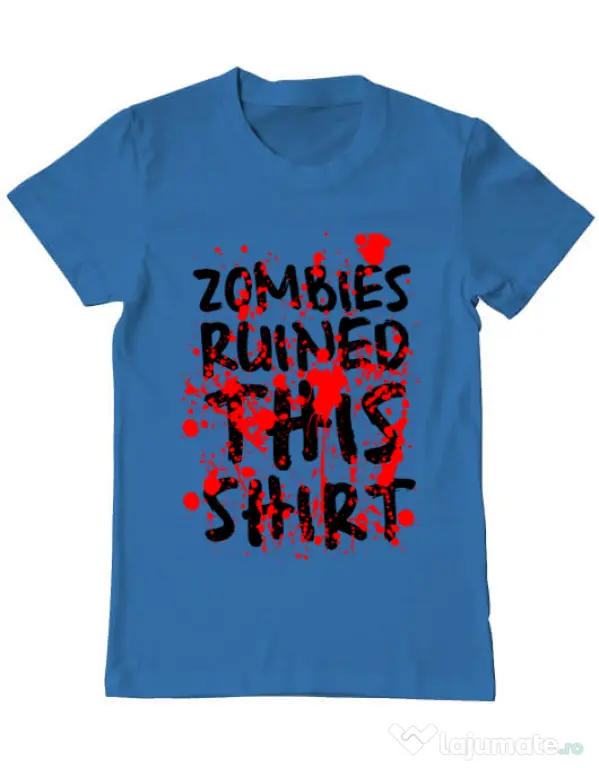 Tricou ADLER barbat Zombies Albastru azuriu