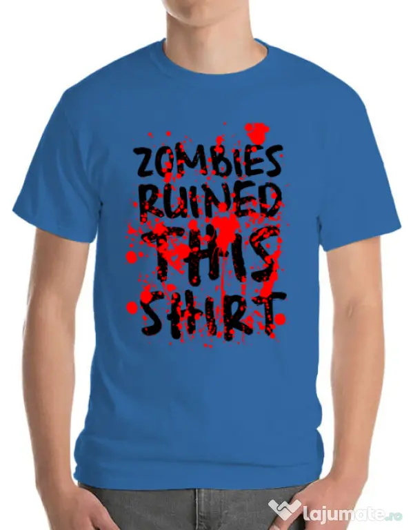 Tricou ADLER barbat Zombies Albastru azuriu