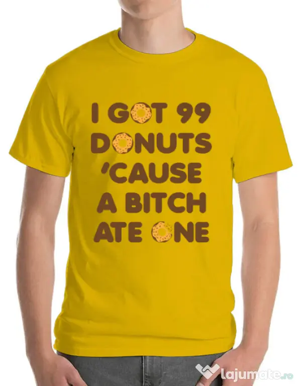 Tricou ADLER barbat 99 Donuts Galben