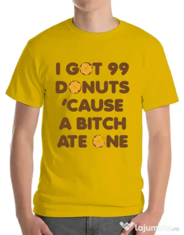 Tricou ADLER barbat 99 Donuts Galben