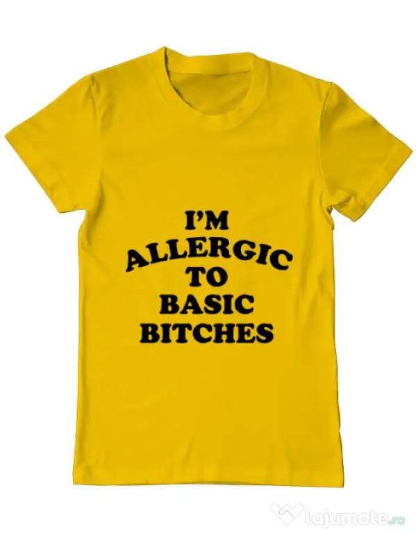 Tricou ADLER barbat Allergic to basic bitches Galben