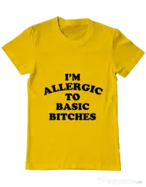 Tricou ADLER barbat Allergic to basic bitches Galben