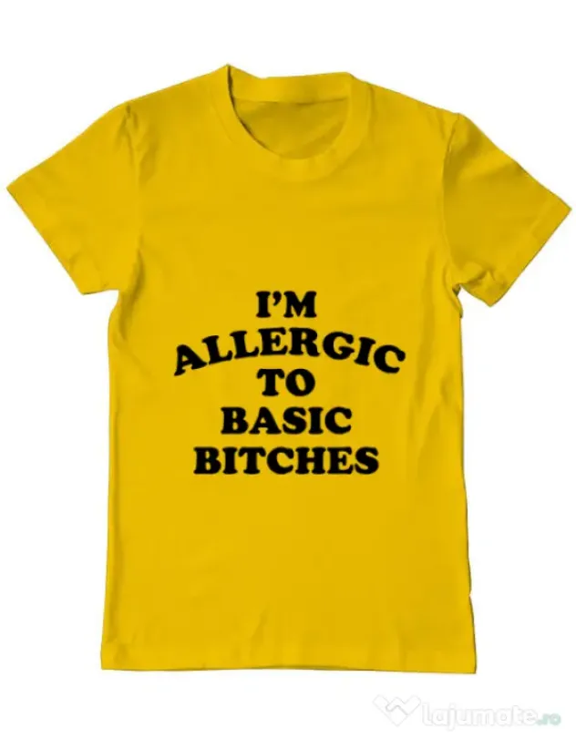Tricou ADLER barbat Allergic to basic bitches Galben