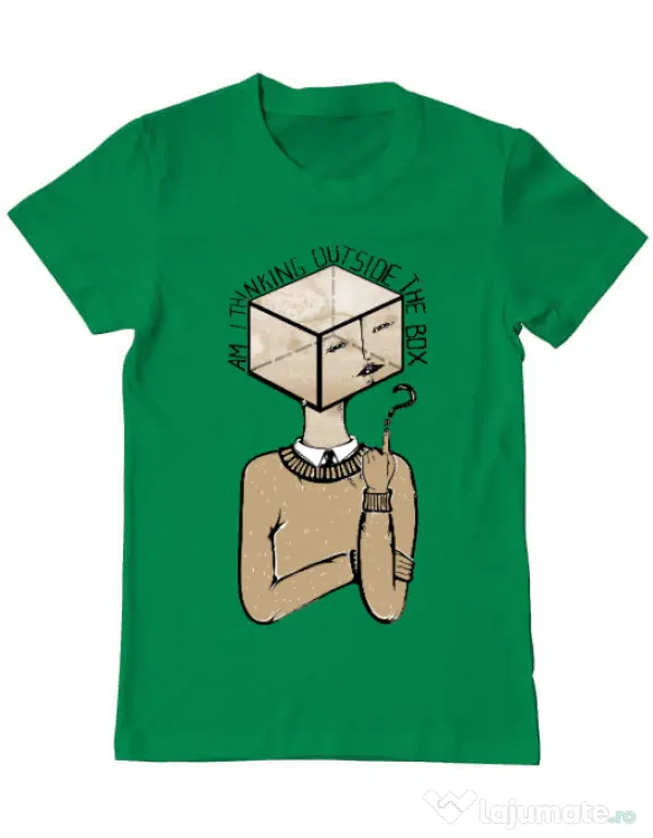 Tricou ADLER barbat Am I thinking outside the box Verde mediu
