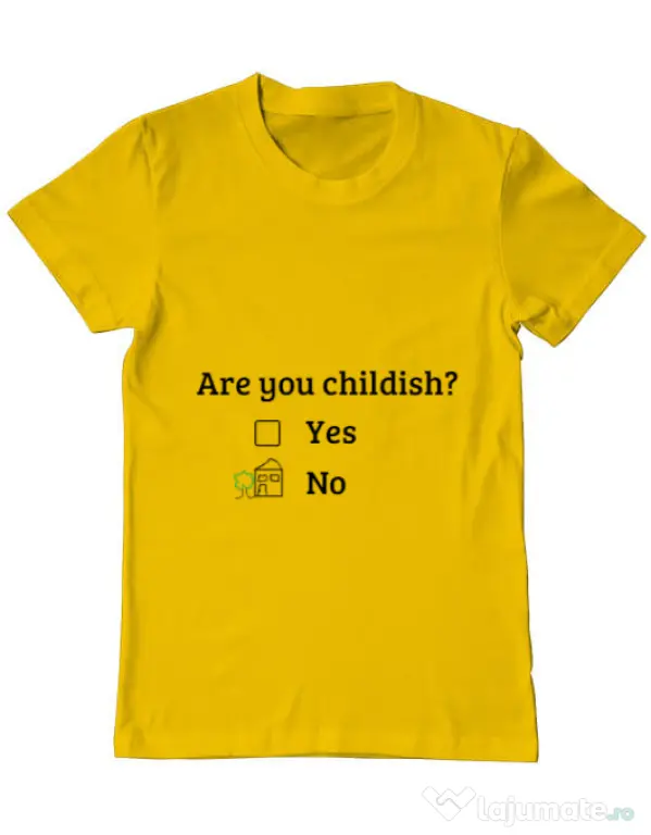 Tricou ADLER barbat Are you childish Galben