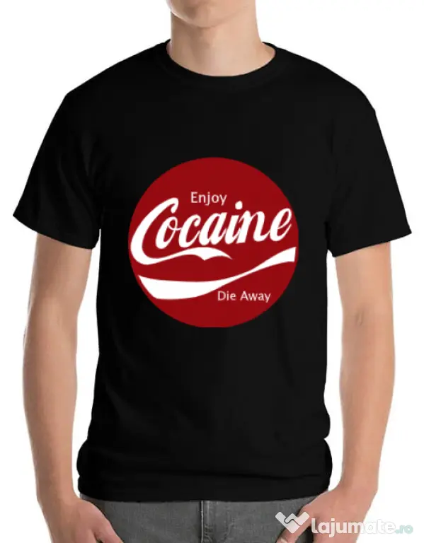 Tricou ADLER barbat Enjoy cocaine Negru