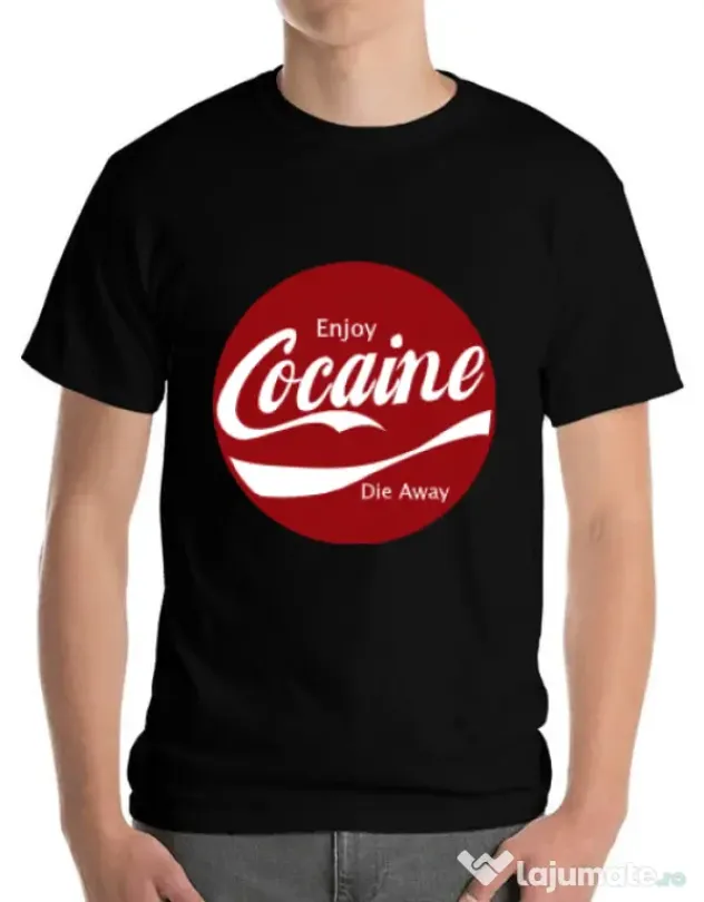 Tricou ADLER barbat Enjoy cocaine Negru