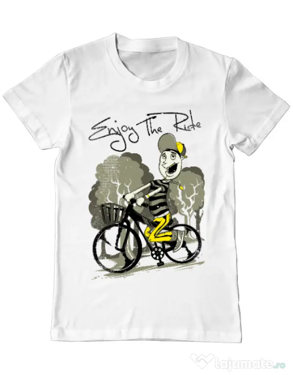 Tricou ADLER barbat Enjoy the ride Alb
