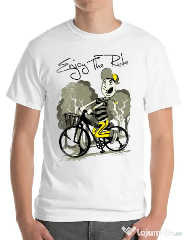 Tricou ADLER barbat Enjoy the ride Alb