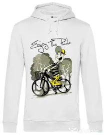 Hoodie barbat cu gluga Enjoy the ride Alb