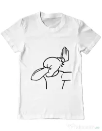 Tricou ADLER barbat Extreme facepalm Alb