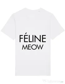 Tricou STANLEY STELLA barbat Feline meow Alb