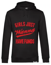 Hoodie barbat cu gluga Girls wanna have funds Negru