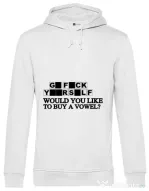 Hoodie barbat cu gluga Go fuck yourself Alb