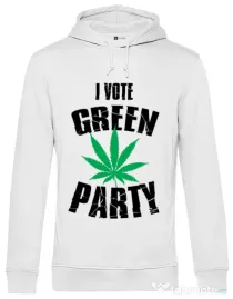 Hoodie barbat cu gluga Green party Alb