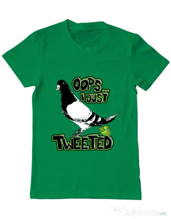 Tricou ADLER barbat I just tweeted Verde mediu
