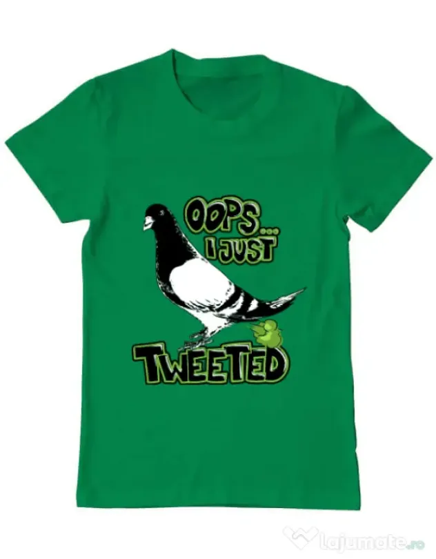 Tricou ADLER barbat I just tweeted Verde mediu