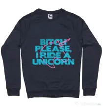 Bluza ADLER barbat I ride a unicorn Denim inchis