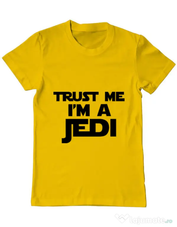 Tricou ADLER barbat I am a jedi Galben