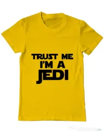 Tricou ADLER barbat I am a jedi Galben