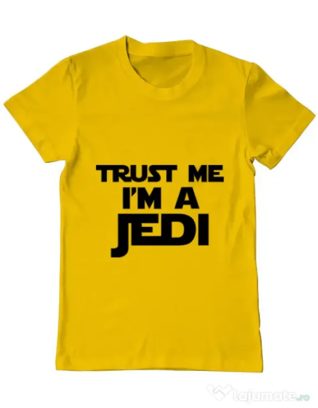 Tricou ADLER barbat I am a jedi Galben