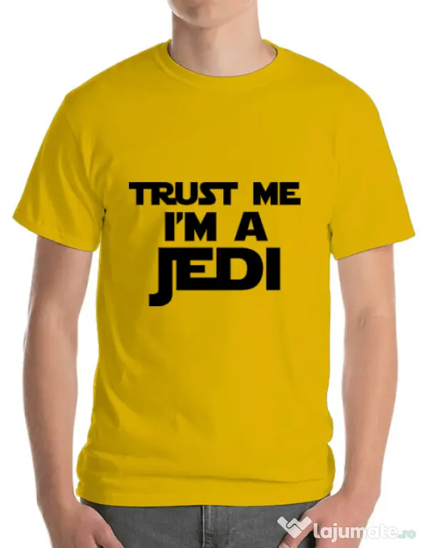 Tricou ADLER barbat I am a jedi Galben