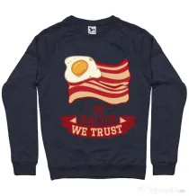 Bluza ADLER barbat In bacon we trust Denim inchis