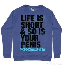 Bluza ADLER barbat Life is short Albastru melanj