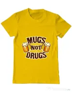 Tricou ADLER barbat Mugs not drugs Galben