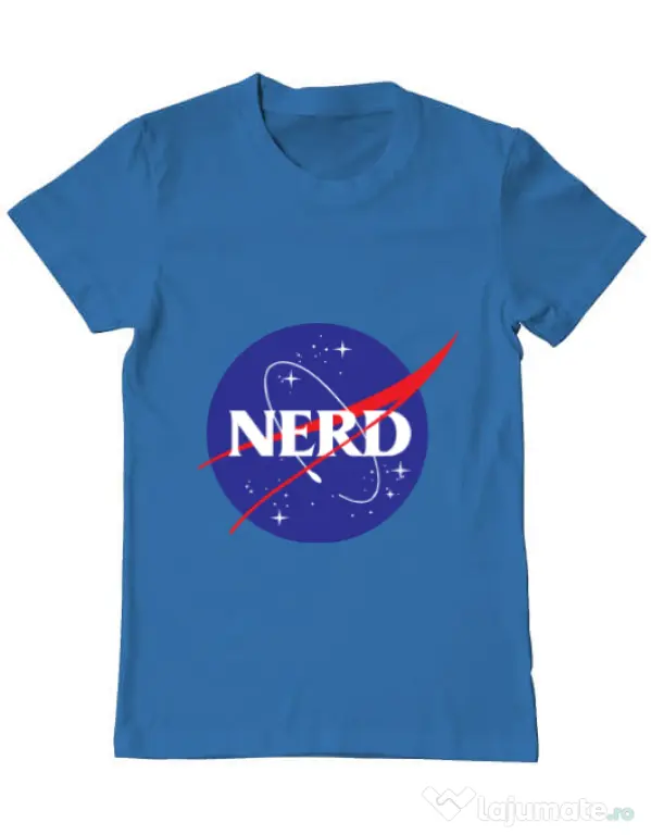Tricou ADLER barbat Nerd Albastru azuriu