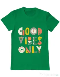 Tricou ADLER barbat Good vibes only Verde mediu