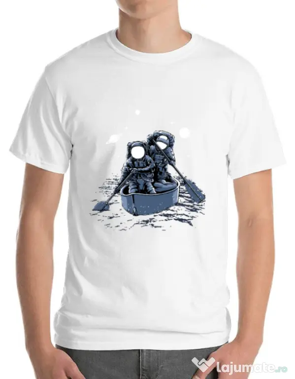 Tricou ADLER barbat Across the galaxy Alb