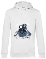 Hoodie barbat cu gluga Across the galaxy Alb