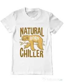 Tricou ADLER barbat Natural born chiller Alb