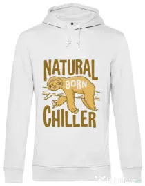 Hoodie barbat cu gluga Natural born chiller Alb
