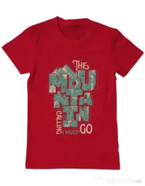 Tricou ADLER barbat The mountain is calling, I must go! Rosu