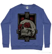 Bluza ADLER barbat Skullcross Albastru melanj