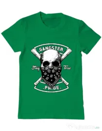 Tricou ADLER barbat Gangster skull Verde mediu