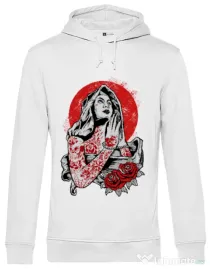 Hoodie barbat cu gluga Virgin Mary Alb