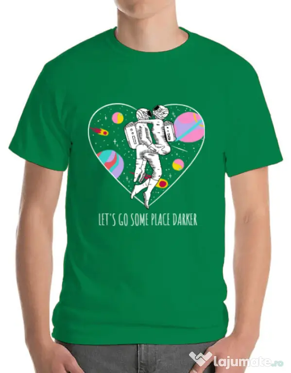 Tricou ADLER barbat Space love Verde mediu