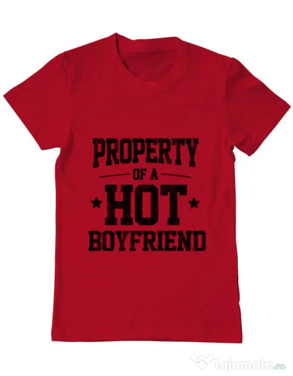 Tricou ADLER barbat Property of a hot boyfriend Rosu