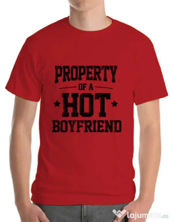 Tricou ADLER barbat Property of a hot boyfriend Rosu