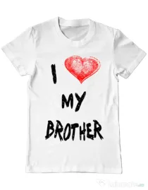 Tricou ADLER barbat I love my brother Alb